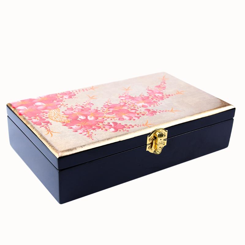 hộp nữ trang có khóa 14x24 đào